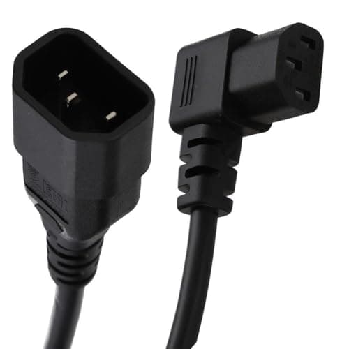 Image of kenable Power Extension Cable Right Angle C13 IEC Male to Female C14 UPS Lead 0.25m