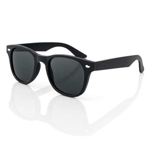 Image of WS UK Adults Classic Sunglasses with UV400 Protection - Unisex (Black)