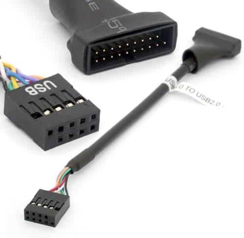Image of HTGuoji USB 3.0 to 2.0 Motherboard Cable Adapter (9Pin Female, 12cm)