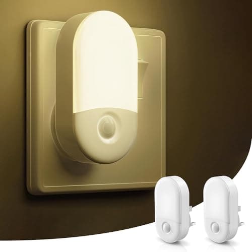 Image of LOHAS-LED Night Light, [2 Pack] Night Light Plug in Wall with Dusk to Dawn Photocell Sensor, Brightness Adjustable, 3000K Warm White, Nightlight for Hallway, Bedroom, Kitchen