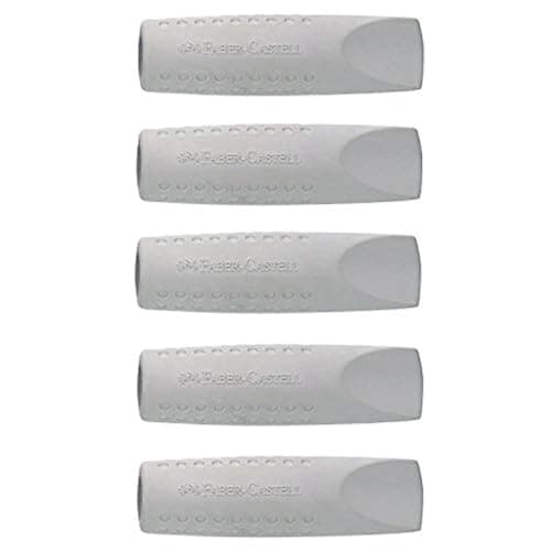 Image of Faber-Castell Grip 2001 Rubber Eraser Cap - Grey (Pack of 5)