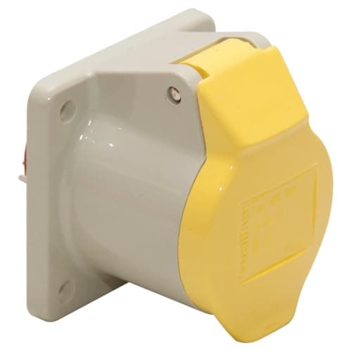 Image of 110V 16 Amp Yellow Panel Socket ERP77 Pack of 1