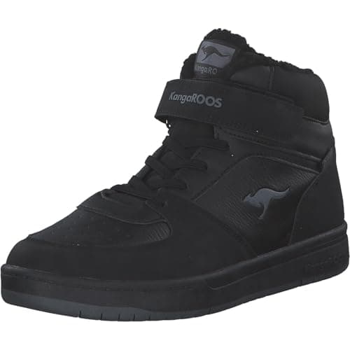Image of KangaROOS K-CP Bound Mid EV Children's Hightop Trainers for Boys in Black - Water-Repellent Black, Jet Black Steel Grey, 3.5 UK