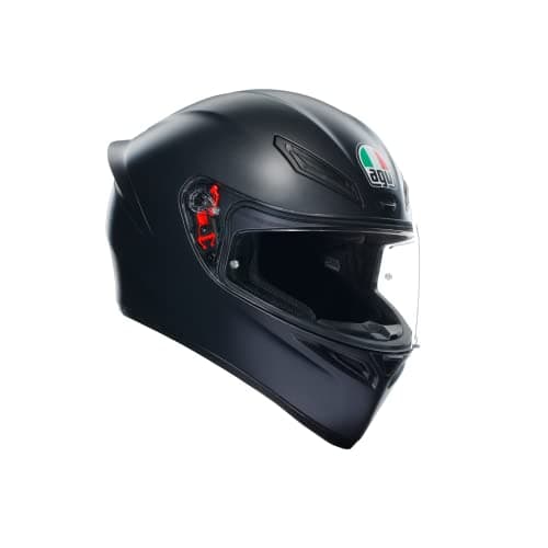 Image of AGV - K1 S E2206, Full-face Motorbike Helmet, ECE, for Men, Racing Style with Spoiler, Air Intakes and Scratch Resistant Visor, 190° Field of View, with Intercom Ready, Matt Black, Small