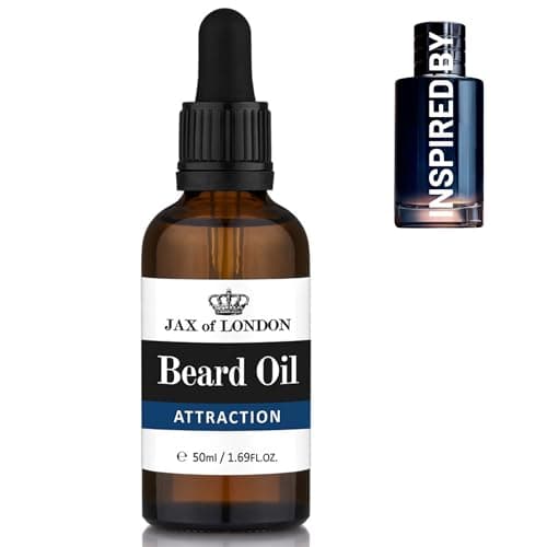 Image of Jax of London Attraction Beard Oil for Men – Fresh Bold Masculine Inspired Fragrance – Softens, Conditions & Hydrates Beard – Non-Greasy Grooming Oil – Made in UK – 50ml