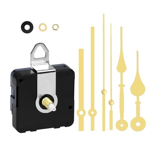 Image of YIWONFU Silent Wall Clock Mechanisms, Battery Powered, with 2 Styles Clock Hands for Repair Home Office (Gold)