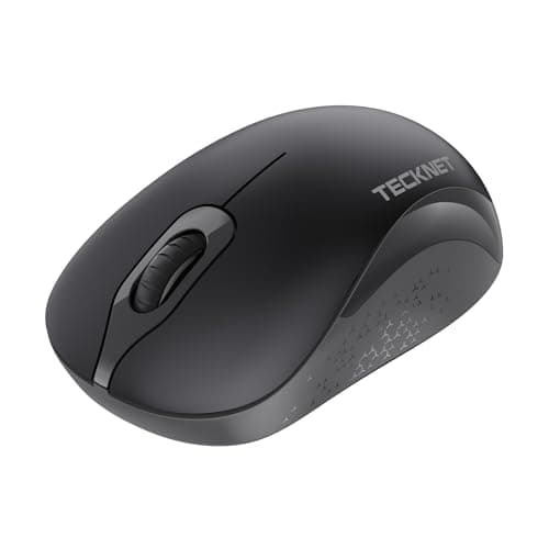 Image of TECKNET Wireless Mouse, 2.4GHz with USB Receiver, 1600 DPI Optical Computer Mouse with 3 Adjustable Levels, 12-Months Battery Life, Ambidextrous & Silent, Compatible with Laptop, PC, Mac - Gray