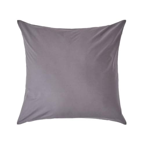 Image of HOMESCAPES Dark Grey Pure Egyptian Cotton Euro Size Pillowcase 40 x 40 cm 200 TC 400 Thread Count Percale Equivalent Pillow Case with Zip