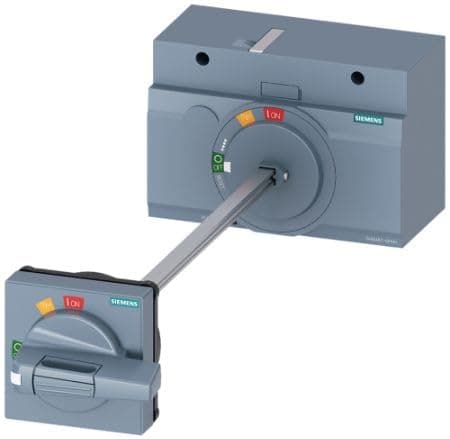Image of Siemens 3VA9467-0FK61 Sentron Door Mounted Rotary Operator, for Use with 3VA1 400/630 and 3VA2 400/630, Grey