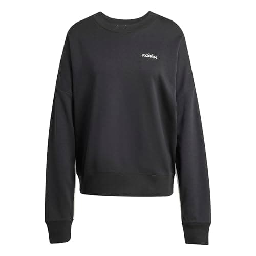 Image of adidas Women's Seasonal Essentials Colorpop Sweatshirt with Embroidered Graphic, black/off white, S