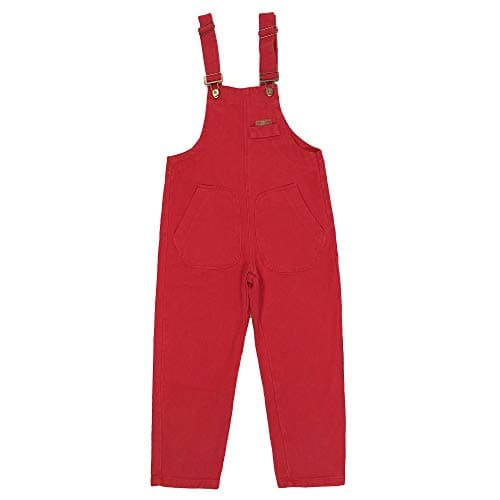 Image of Peacolate 5-16Years Girls Red Embroidered Denim Overalls Denim Jumpsuits & Rompers Big Girls Pants(Red,11-12Years)
