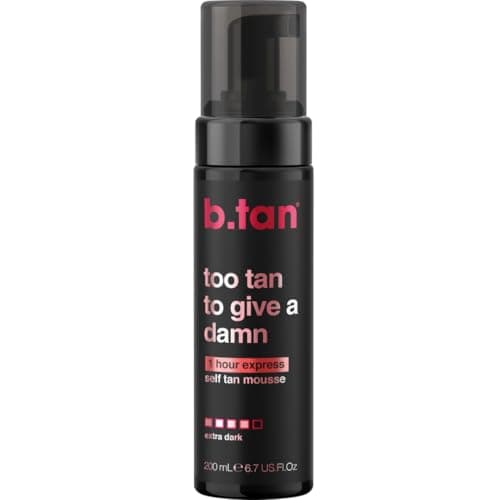 Image of b.tan Ultra Dark Self Tanning Mousse | Too Tan - 1 Hour Instant Express Bronzing Foam, No Fake Tan Smell, Best Tinted Sunless Tanner, Face & Body, Australian Glow, No Orange Tones, 200ml