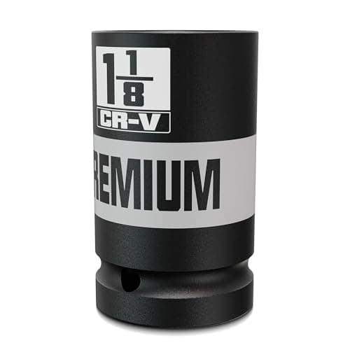 Image of KIRXST 1-1/8 inch 3/4" Drive Impact Socket, SAE Axle Nut Sockets, Thicker Jumbo Sockets, 6 Point, Cr-V, Vehicle and Apparatus Maintenance