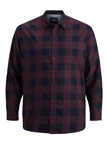 Image of JACK & JONES Male Check Shirt Slim Fit Checked Shirt, Port Royale, 8XL
