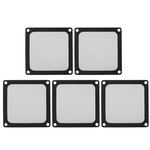 Image of 5Pcs 80mm x 80mm Computer Case Fan Dust Filter PC Mesh Filter Cover Grills with Magnetic Frame, Black Color