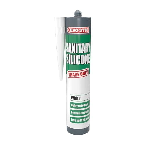 Image of EVO-STIK Sanitary Silicone Sealant White - For Kitchens and Bathrooms - Waterproof & Mould Resistant