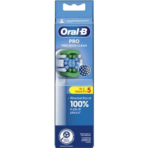 Image of Oral-B Precision Clean Electric Toothbrush Heads, Pack of 5 Replacement Heads, 3 Types of Bristles for Precise Cleaning and Whitening, Head Use Indicator