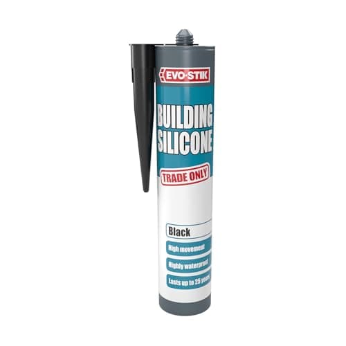 Image of EVO-STIK Building Silicone Sealant Black - 290ml - Waterproof - High Movement Accommodation - Interior and Exterior Use - Lasts up to 25 Years