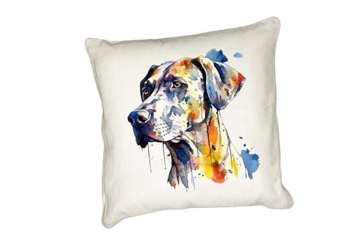 Image of Anonymous Gifting Watercolour dog printed cushion cover - perfect for dog lovers - Black Labrador