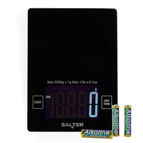Image of Salter High-Capacity Kitchen Scale – 10kg Capacity, Large Digital Display, Add & Weigh Zero Function, Measures Liquids, Slim Glass Platform, Food Scale, Electronic Cooking/Baking Scale