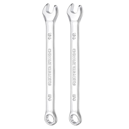 Image of sourcing map 2Pcs Combination Wrench 1/4" Open End 10-Degree Offset 12-Point Box End Double Ended Wrenches Spanners Tools for Household Automotive Machinery DIY Repair