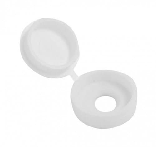 Image of Fort Fasteners Hinged Screw Cover Cap 18mm Large White Pack of 100
