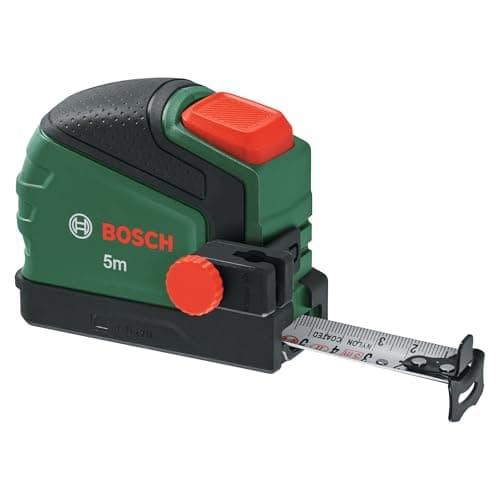 Image of Bosch Tape Measure 5m with Pencil Clip (Auto Lock; Nylon-Coated Tape; 22mm Tape Width; 2m Standout; Metric Scale; High Accuracy; Two-Direction Hook; Metal Belt Clip; Softgrip)