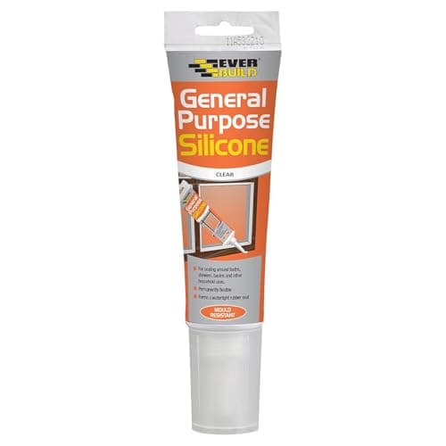 Image of Everbuild General Purpose Silicone Sealant – Waterproof – Suitable for Interior and Exterior Use – Clear – 80ml