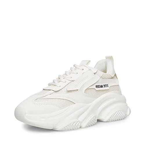 Image of Steve Madden Possession Women's Platform Sneaker, White, 6 UK