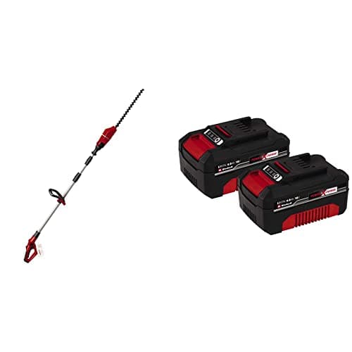 Image of Einhell GE-HH 18/45 Li T Power X-Change Cordless Telescopic Hedge Shears & 4511489 Battery, red, Black