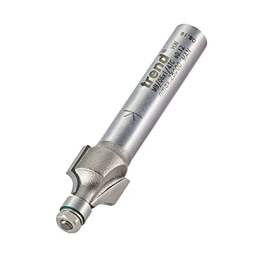 Image of Trend Professional Miniature Round Over Radius 2.4mm Router Cutter, 1/4 Inch Shank, 9.5mm Cut Diameter & 9.5mm Cut Length, TCT, MB/06X1/4TC