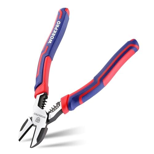 Image of WORKPRO 200 mm Diagonal Cutting Pliers with Wire Stripper, Heavy Duty Cr-V Wire Cutters, Multi-Function High Leverage Side Cutters Industrial Pliers