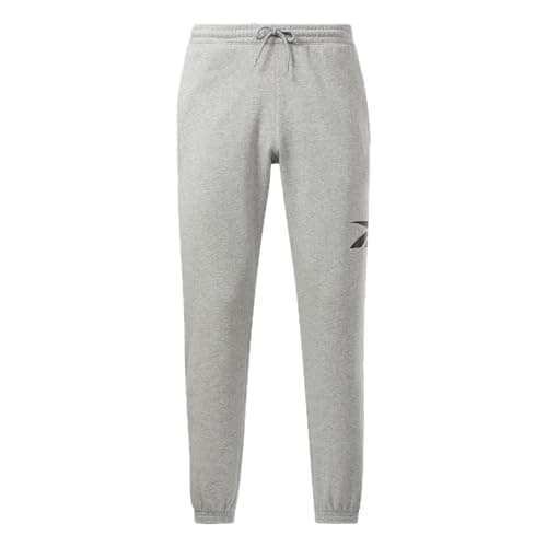 Image of Reebok Men's Standard Identity Joggers, Medium Grey Heather/Large Back Vector Logo, X-Large