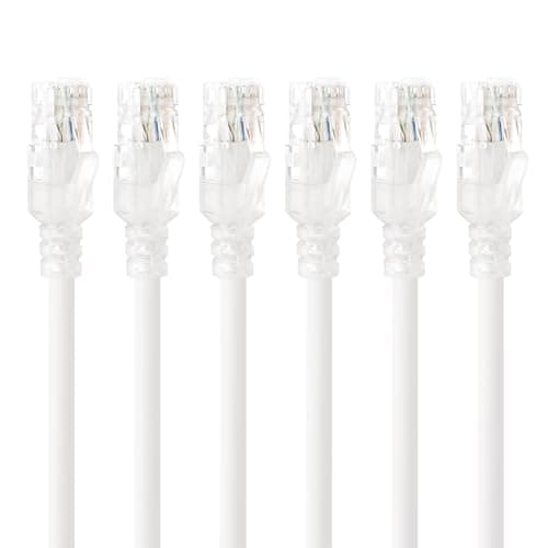Image of Tecmojo Ethernet Patch Cable 0.5M 6 Pack, CAT6 UTP Gigabit LAN Network Cable, Pure Copper LSZH RJ45 Snag-Free Patch Cord
