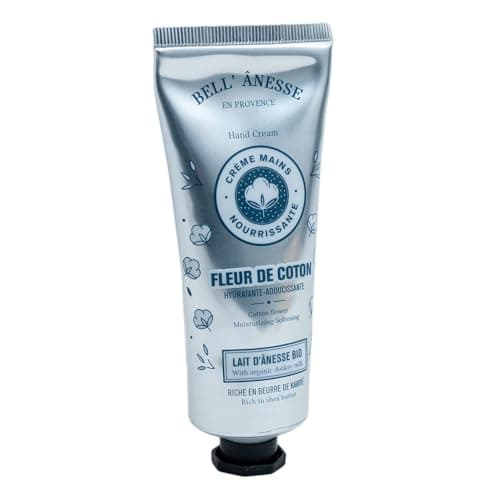 Image of Label Provence - French Hand Cream with Organic Donkey Milk and Shea Butter - Cotton Flower Fragrance - 75ml Tube