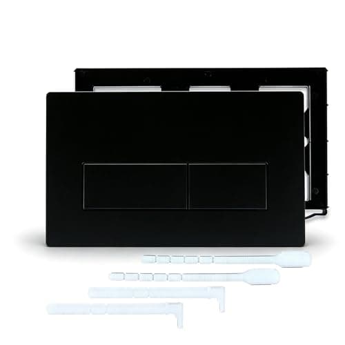 Image of Black Toilet Cistern Flush Button Plate, Dual Buttons, Bathroom Accessory for Geberit Sigma01 / Sigma20 / Sigma30 / Sigma50 UP300