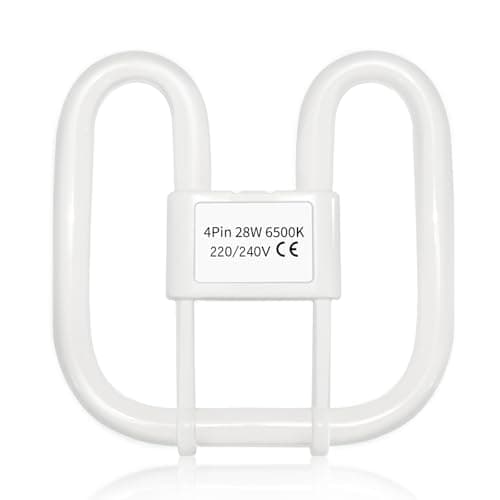 Image of Akynite GR10q 4-Pin CFL Bulb 28W Daylight White 6500K, 2000LM, Compact Fluorescent 4 Pins Light Bulb, AC 220V, 1 Pack (fit for 28W Ballast)
