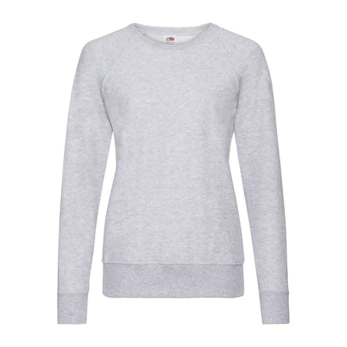 Image of Fruit of the Loom Ladies Fitted Lightweight Raglan Sweatshirt (240 GSM) (XS) (Heather Grey)