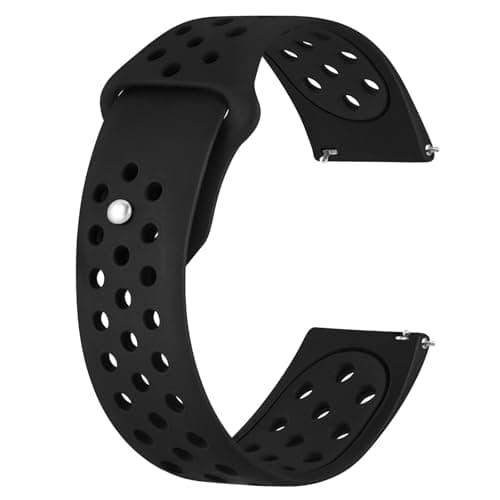 Image of BISONSTRAP Watch Bands for Men and Women, Ventilated Silicone Watch Straps, Quick Release Sport Loop Band, 20mm, Black