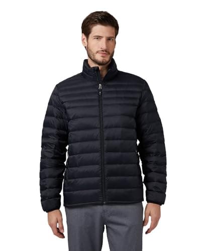 Image of 32 Degrees Men's Ultra-Light Down Packable Jacket | Layering | Zippered Pockets | Water Repellent, Black, Small