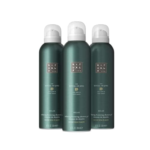 Image of RITUALS Shower Foam The Ritual of Jing - Value Pack - Shower Gel with Lotus Flower and Jujube - Calming Foaming Shower Gel - Economy Pack, 3 x 200ml