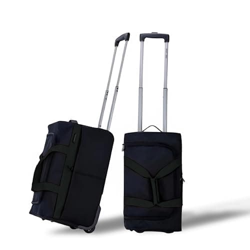 Image of Urban London 24 Inch Medium Suitcase – Lightweight Softside Wheeled Luggage with 2 Wheels, Telescopic Handle, Travel Trolley Case for Holidays & Business Travel (Black)