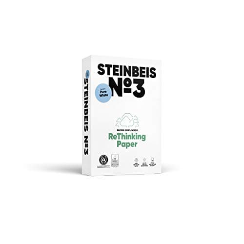Image of STEINBEIS N°3 PUREWHITE, 100% Recycled Paper, Natural Colour, 80 g, A4, Blue Angel, Ream of 500 Sheets