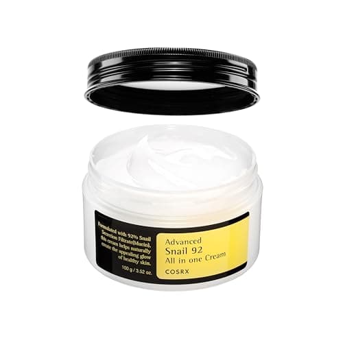 Image of COSRX Advanced Snail 92 All in One Cream Korean Snail Mucin Face Cream & Gel Moisturiser for Dry Sensitive and Anti Aging Skin, Daily Soothing and Moisturising Cream, Korean Skincare 100g