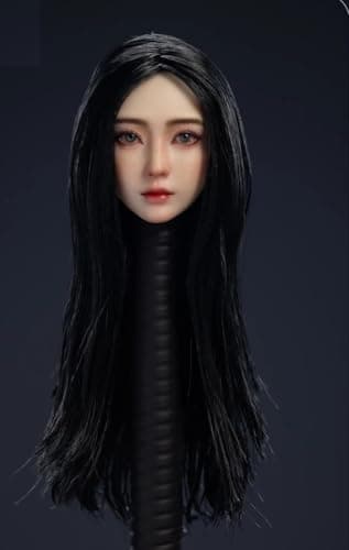 Image of Toybarjapan 1/6 Scale Action Figure, Compatible with TBLeague and Equal Body, Pearl White Skin, W Toys Action Eyes with Movable Eyes, Asian Beauty Women Head (Body and Clothes Not Included) (Thick