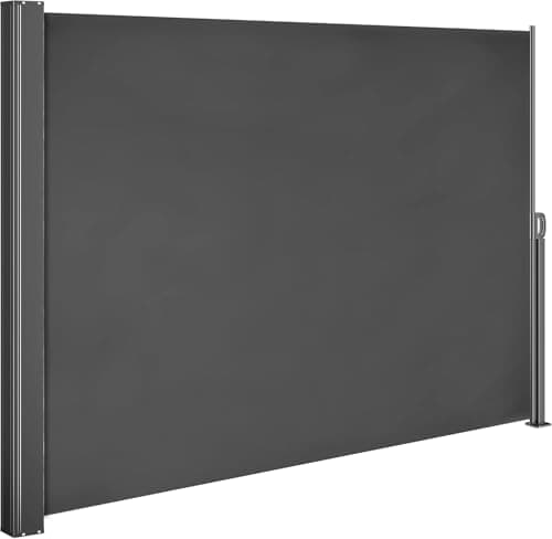 Image of CASARIA® Nosara Extendable Side Awning | 180 x 300 cm | Privacy, Sun & Wind Protection Screen | Perfect for Balcony, Patio and Garden | Anthracite Grey