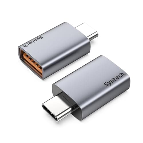 Image of Syntech USB C to USB Adapter (2 Pack), 10Gbps USB3.2 Gen 2 Fit Side by Side, Type C Male to A 3.2 Female Adapter Compatible with iPhone 16 Pro Max/iPad/iMac/MacBook Pro and Thunderbolt 4/3 Devices
