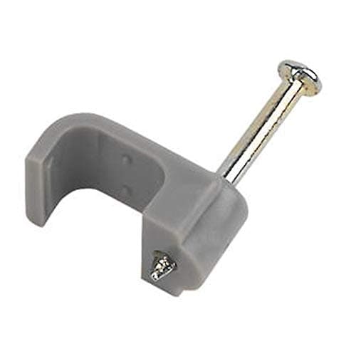 Image of Merriway BH02818 (100 Pcs) Twin and Earth Flat Cable Clip, Grey 1 mm - Pack of 100 Pieces