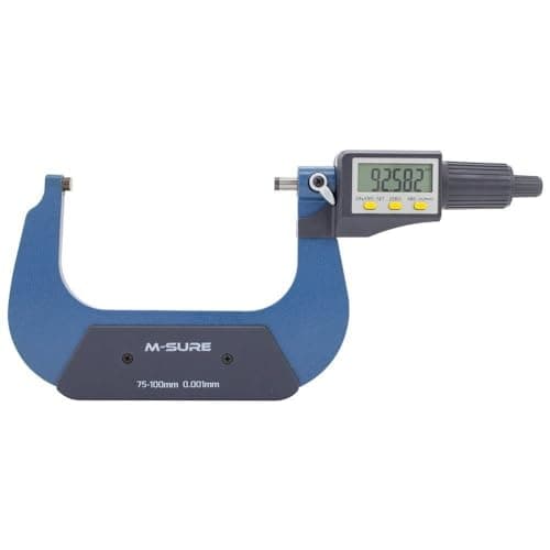 Image of M-Sure MS-110-100 Digital External Micrometer 100mm (4 inch) MS-110 Series Large LCD Display Gauge Caliper Outside Measuring Metric Imperial