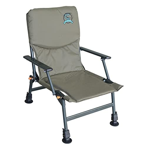 Image of CARPZILLA Outdoor Portable Folding Carp Fishing Chair Camping Heavy Duty 4 Adjustable Legs Dark Green FC-053